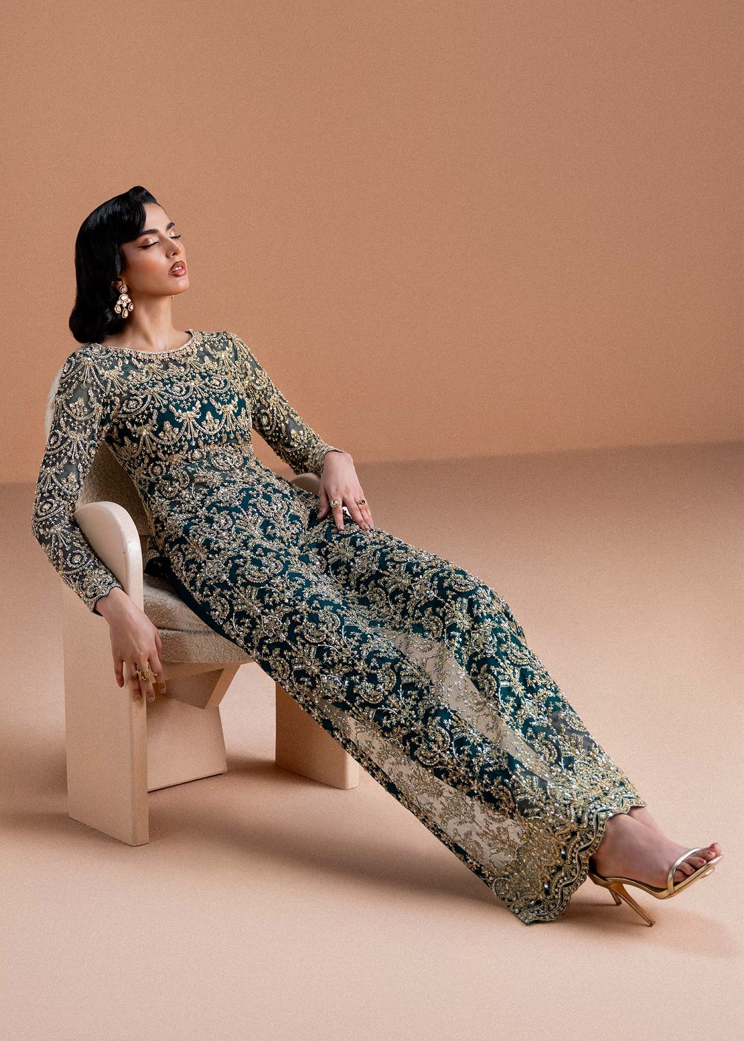 KANWAL MALIK NET UNSTITCHED EMB ZAIRA SUIT