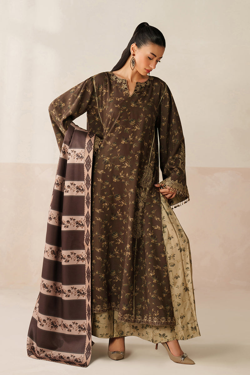 BAROQUE LINEN PRINTED UNSTICHED 3PC