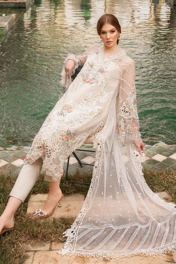MARIA.B LAWN UNSTITCH EMB 3PC (D-2405-A) - City Cloth House