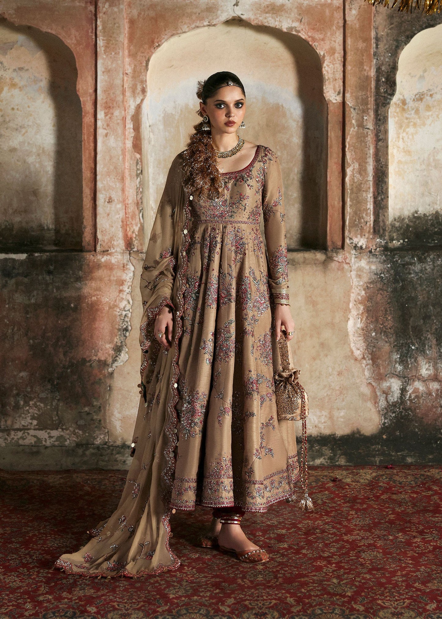 HUSSAIN REHAR ORGANZA UNSTITCHED EMB MAHVASH MAXI