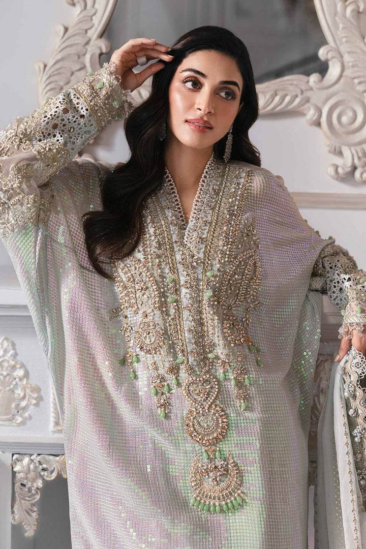 MARIA.B CHIFFON UNSTITCHED EMB SUIT (BD-30-D5) - City Cloth House