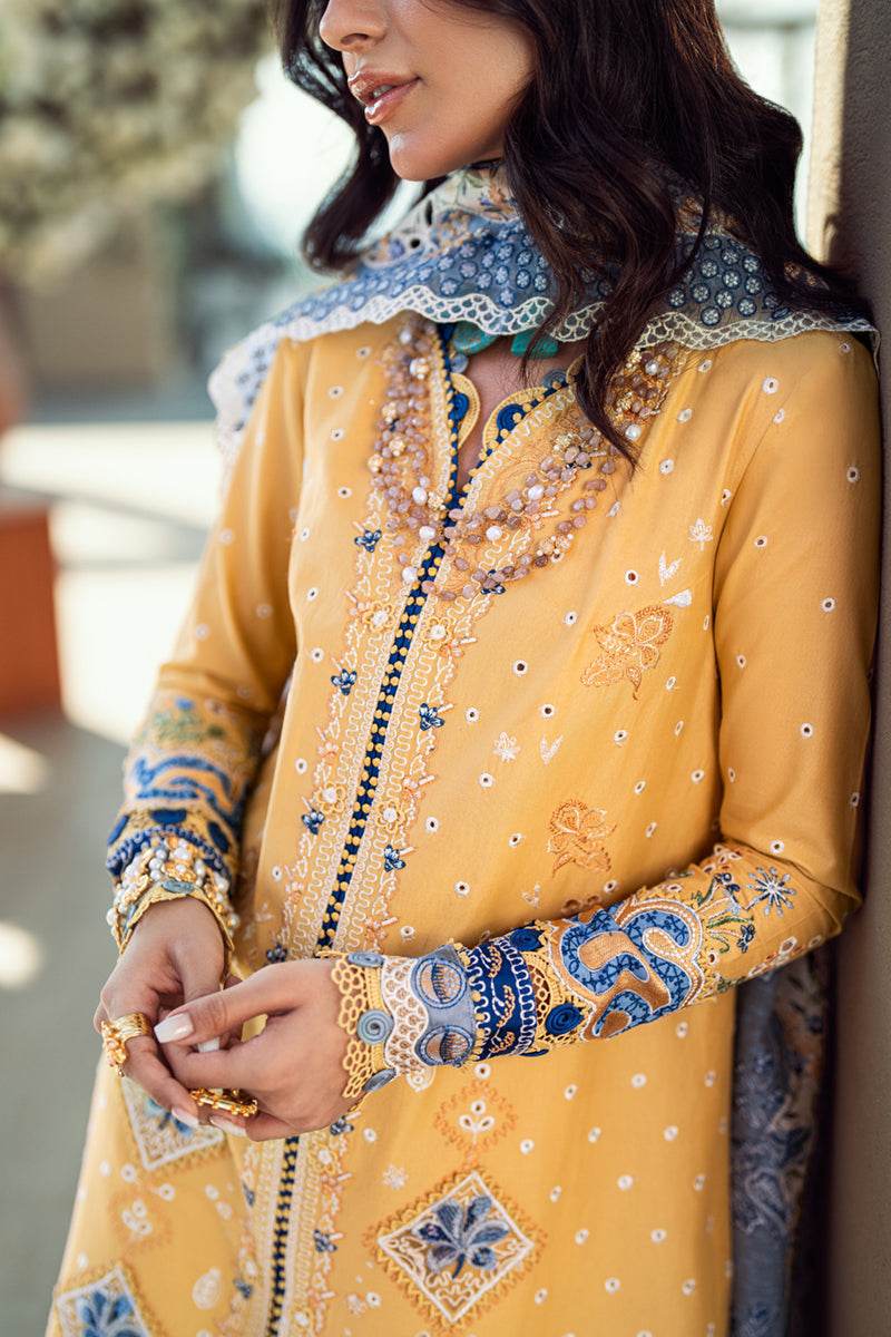 QALAMKAR LAWN UNSTITCHED EMB 3PC - City Cloth House