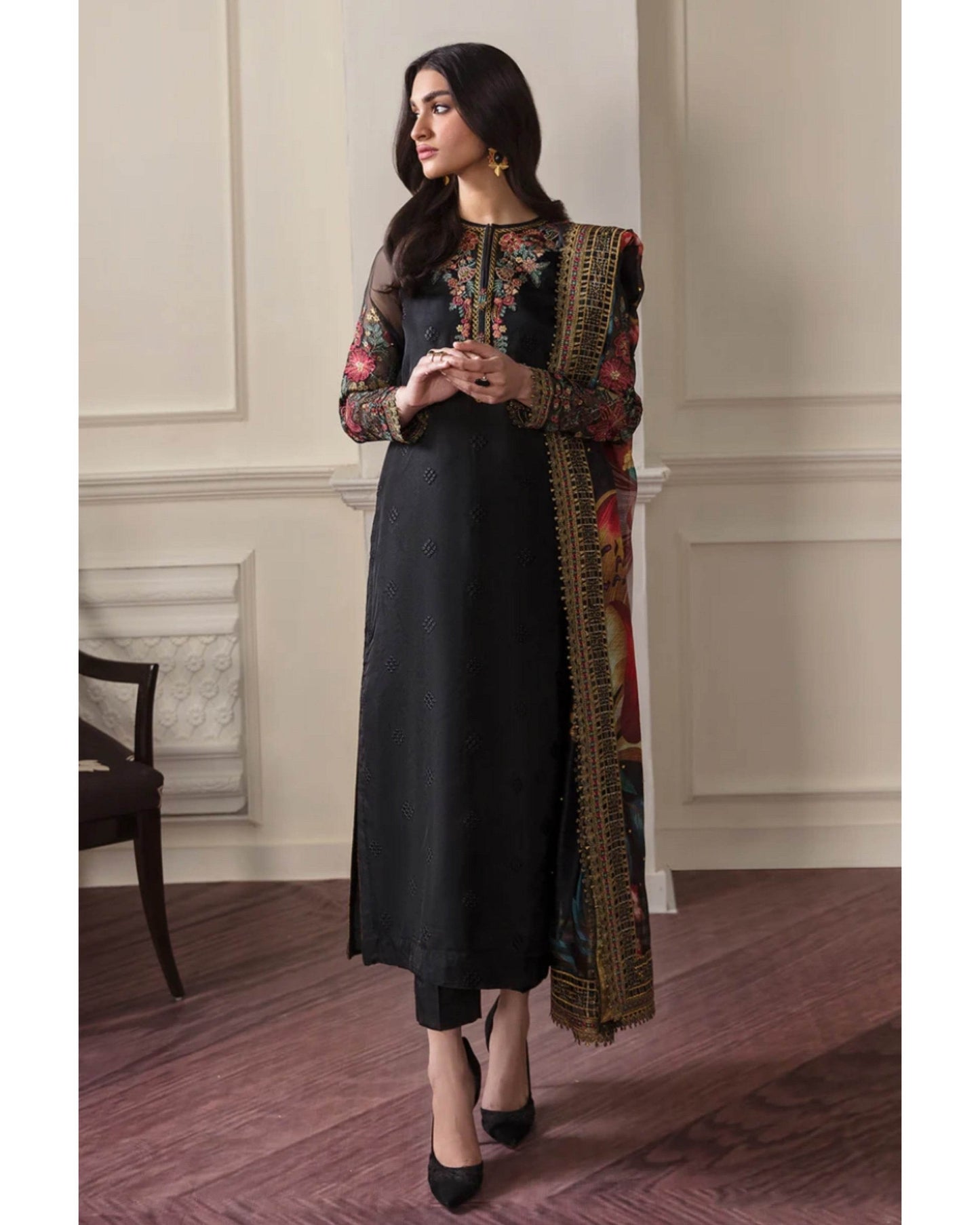 BAROQUE DHANAK UNSTITCHED EMB 3PC - City Cloth House