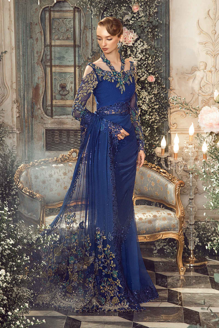 MARIA.B CHIFFON UNSTITCHED EMB D-4 SAREE