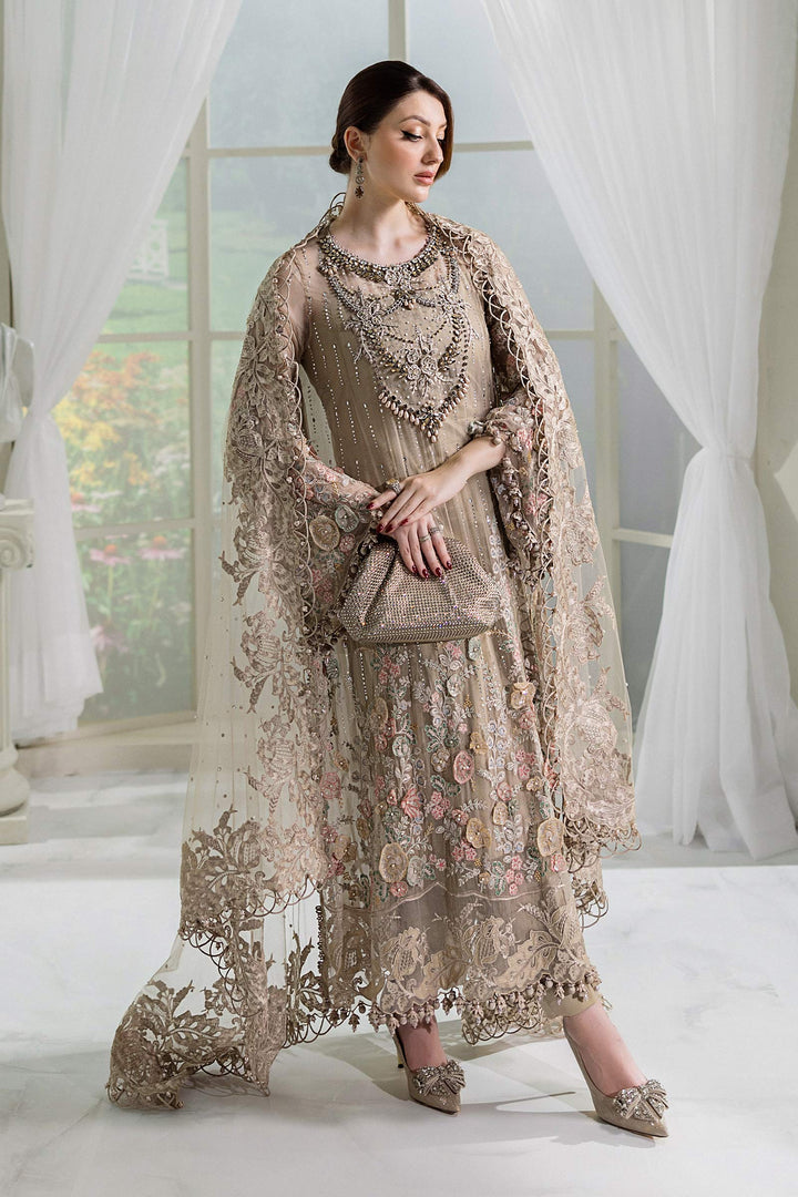 MARIA.B ORGANZA UNSTITCHED EMB D-7 MAXI