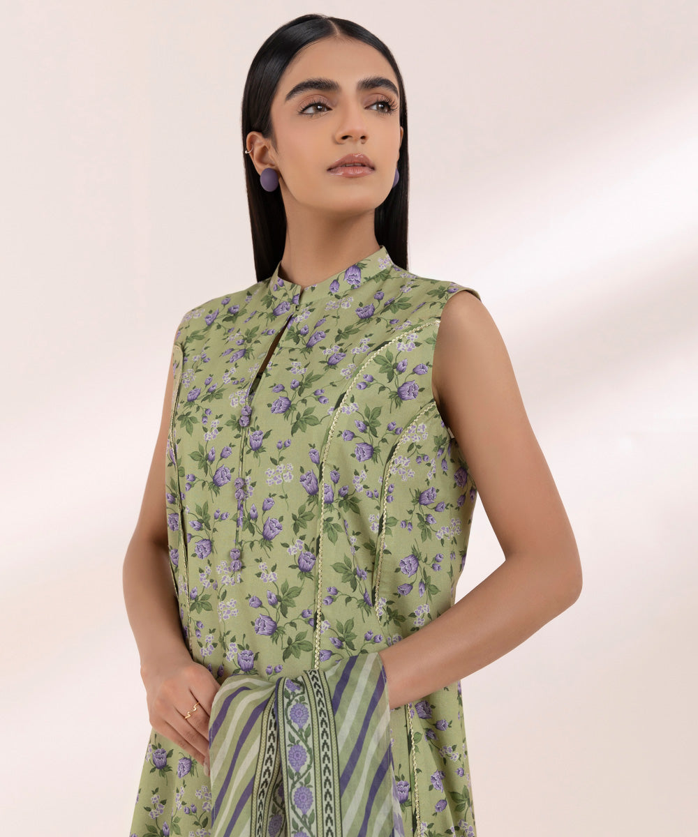 SAPPHIRE KARANDI PRINTED UNSTICHED 3PC