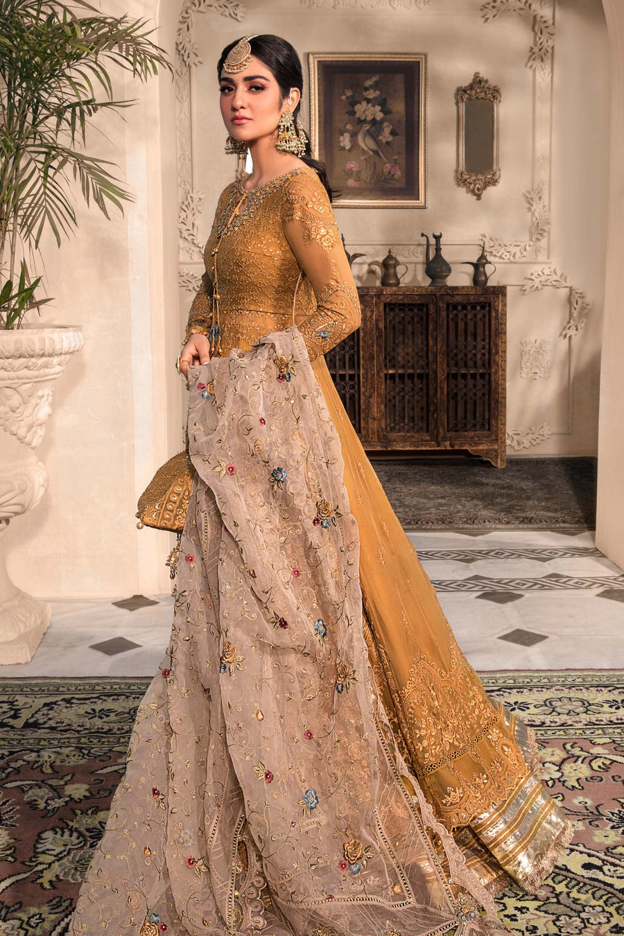 MARIA.B CHIFFON UNSTITCHED EMB SUIT