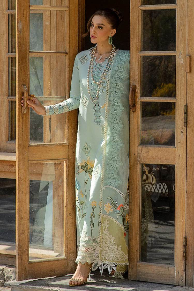 CRIMSON LAWN UNSTITCH EMB 3PC INTO THE WILD-AQUA (4B) - City Cloth House