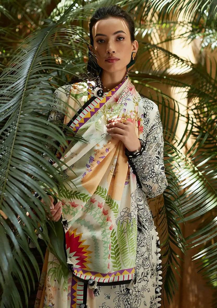 ELAN LAWN UNSTITCH EMB 3PC KAlA (ELR-07-A) - City Cloth House