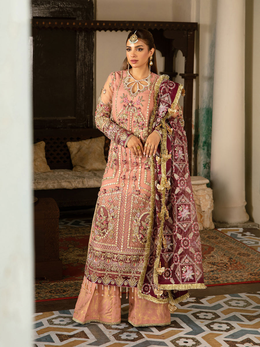 MARYAM HUSSAIN ORGANZA UNSTICH EMB SUIT