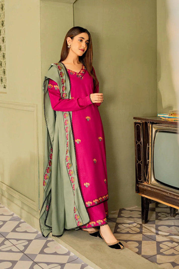 ASLING DHANAK UNSTITCHED EMB 3PC