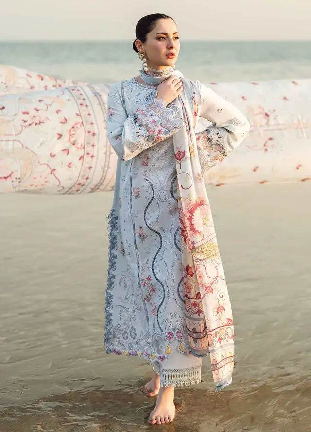 QALAMKAR LAWN UNSTITCHED EMB 3PC - City Cloth House