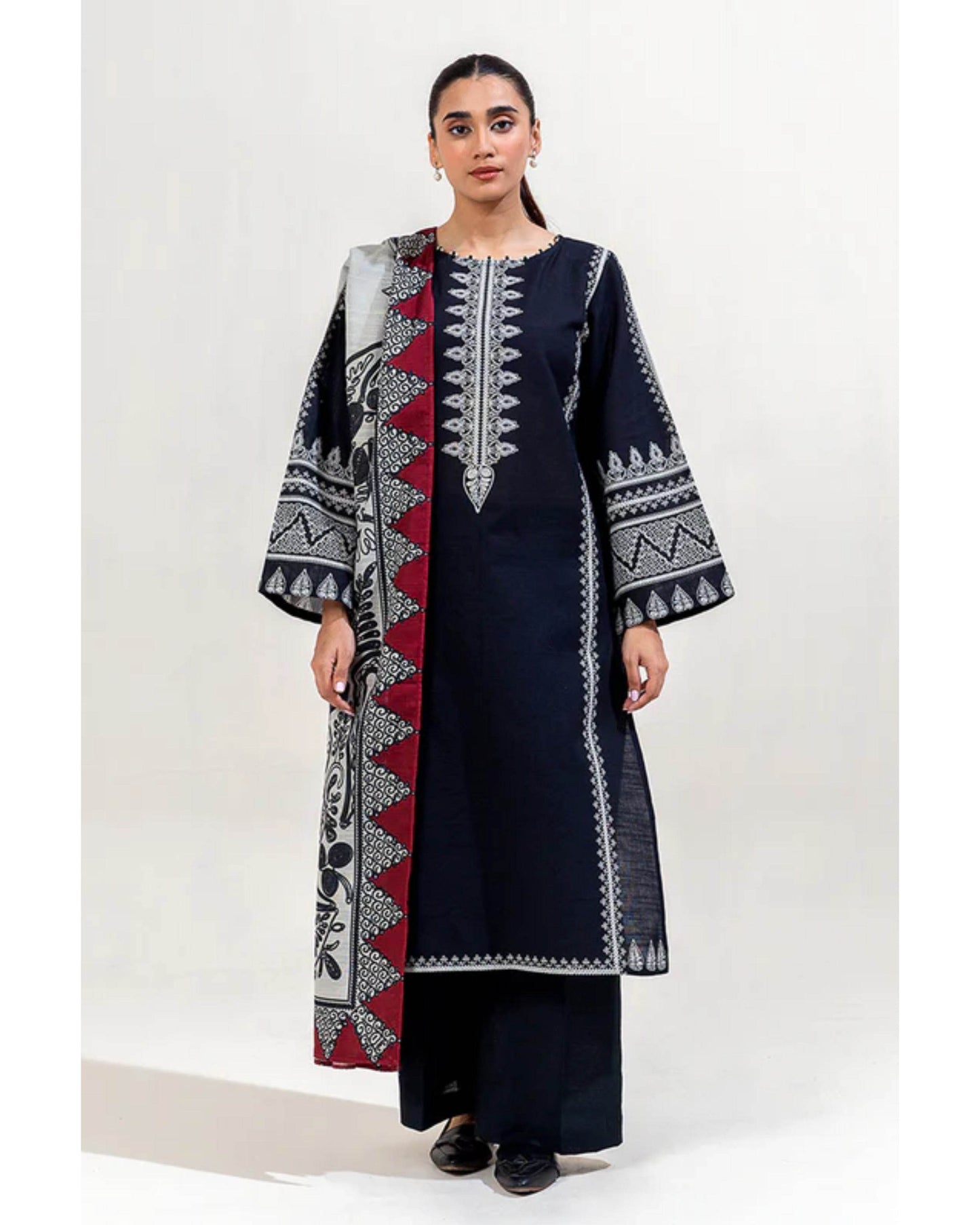 BEECHTREE DHANAK UNSTITCHED EMB 3PC - City Cloth House