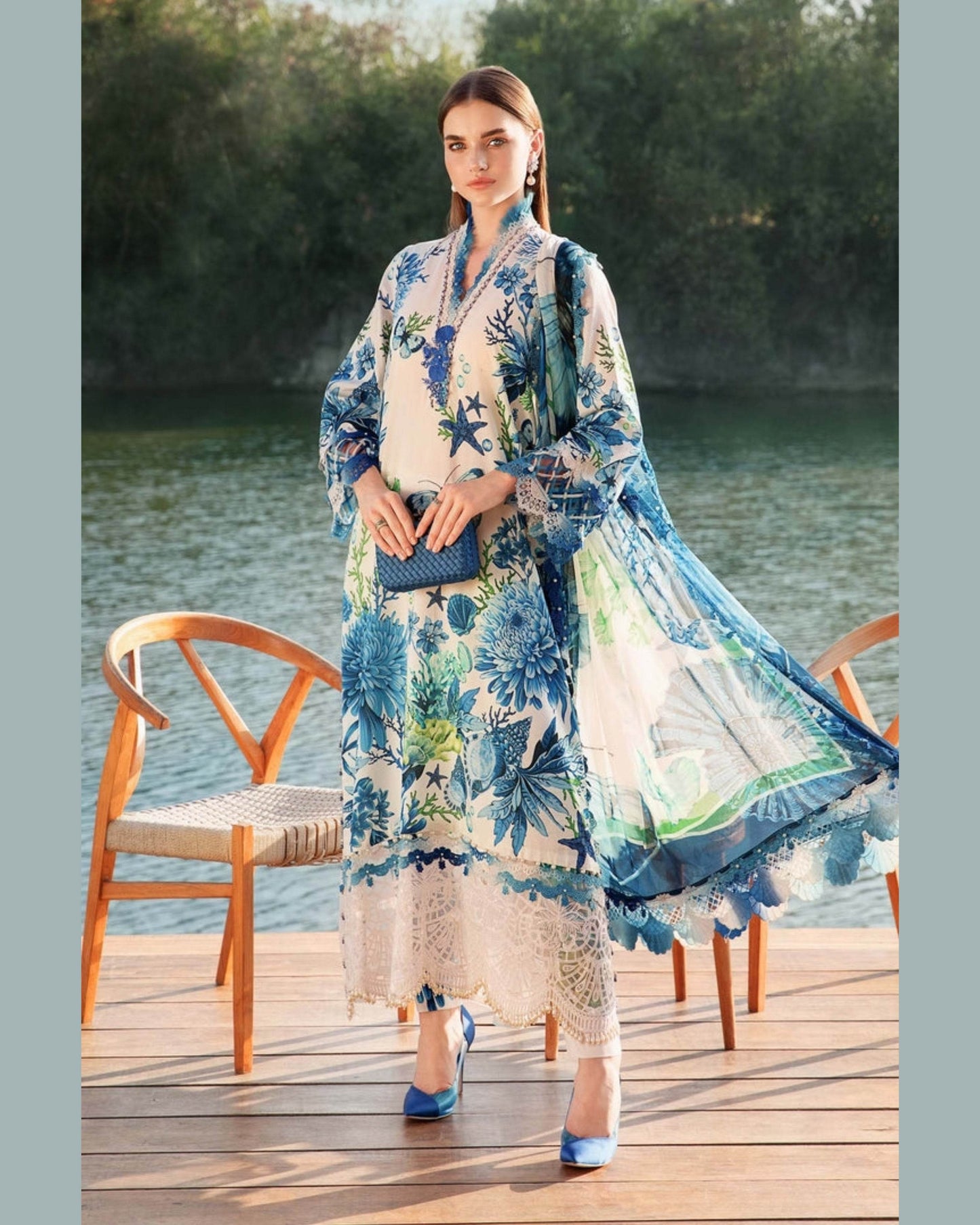 MARIA.B LAWN LUXURY UNSTICH PRINTED 3PC - City Cloth House