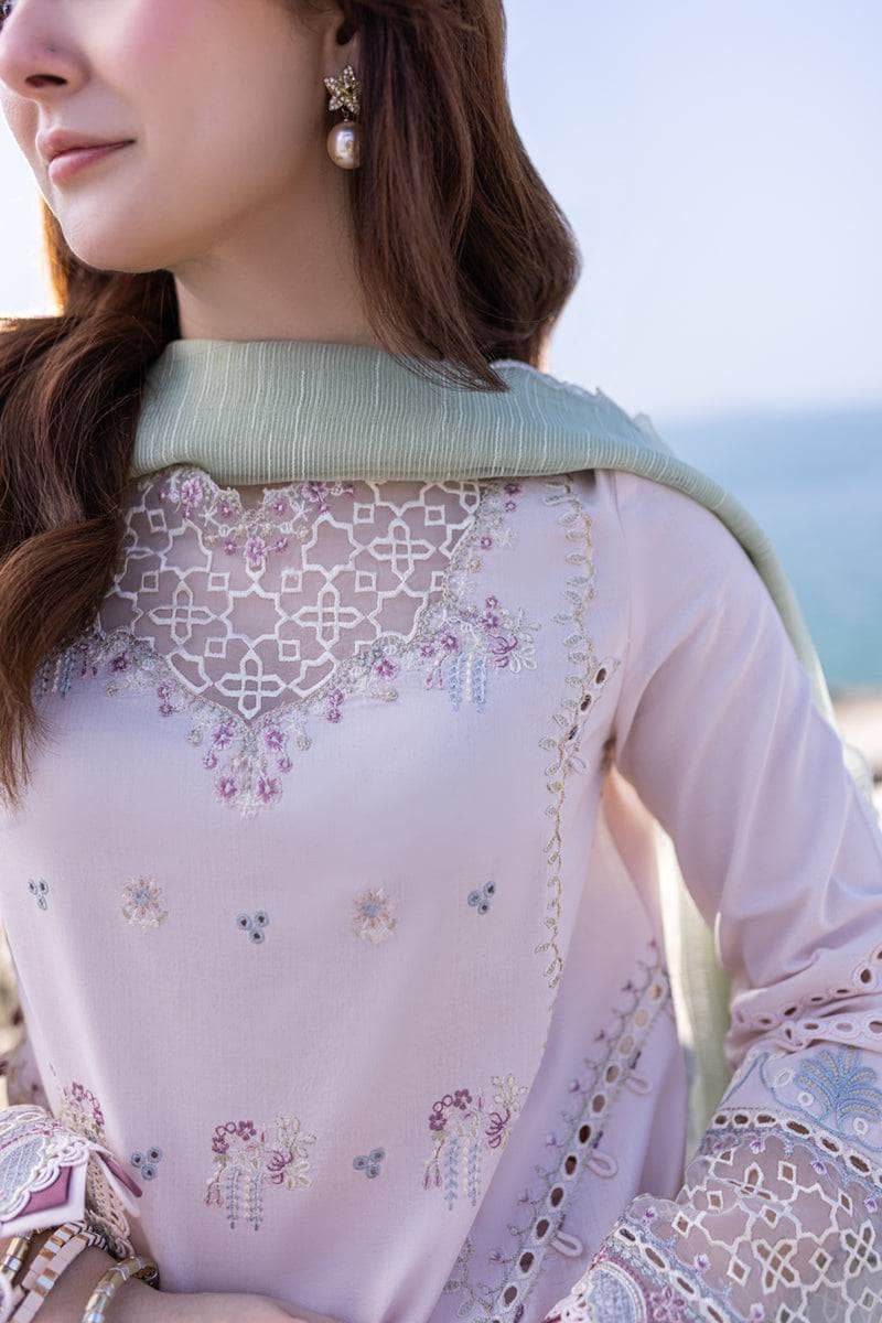 QALAMKAR LAWN UNSTICH EMB 3PC SAHIL KINARE - City Cloth House