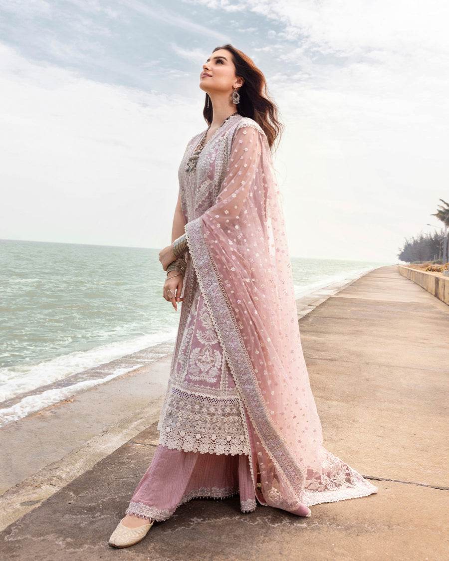 FAIZA SAQLAIN LAWN UNSTITCH EMB 3PC AMARYLLIS-02 - City Cloth House