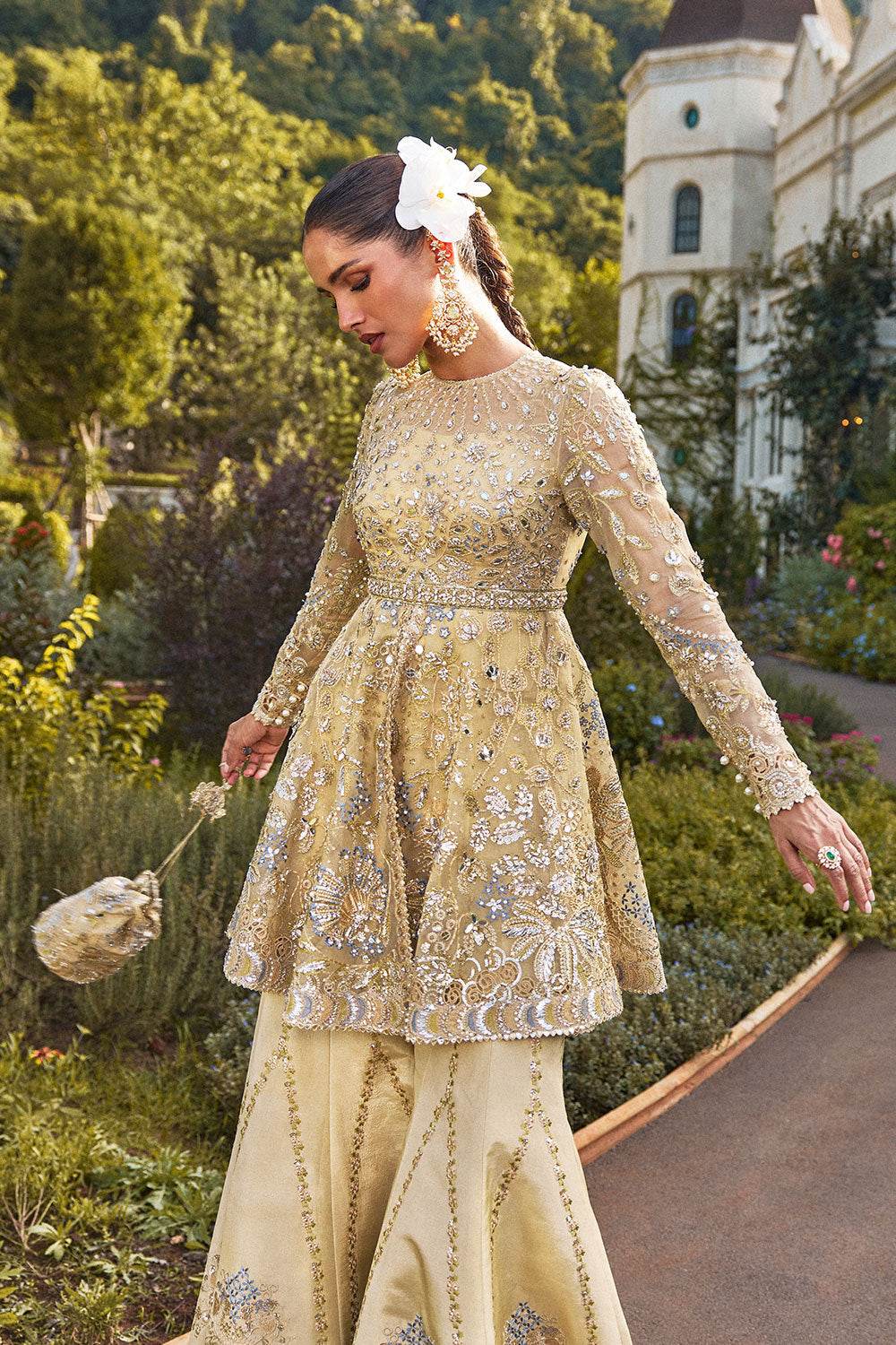 SORAYA ORGANZA UNSTITCHED EMB SUIT - City Cloth House