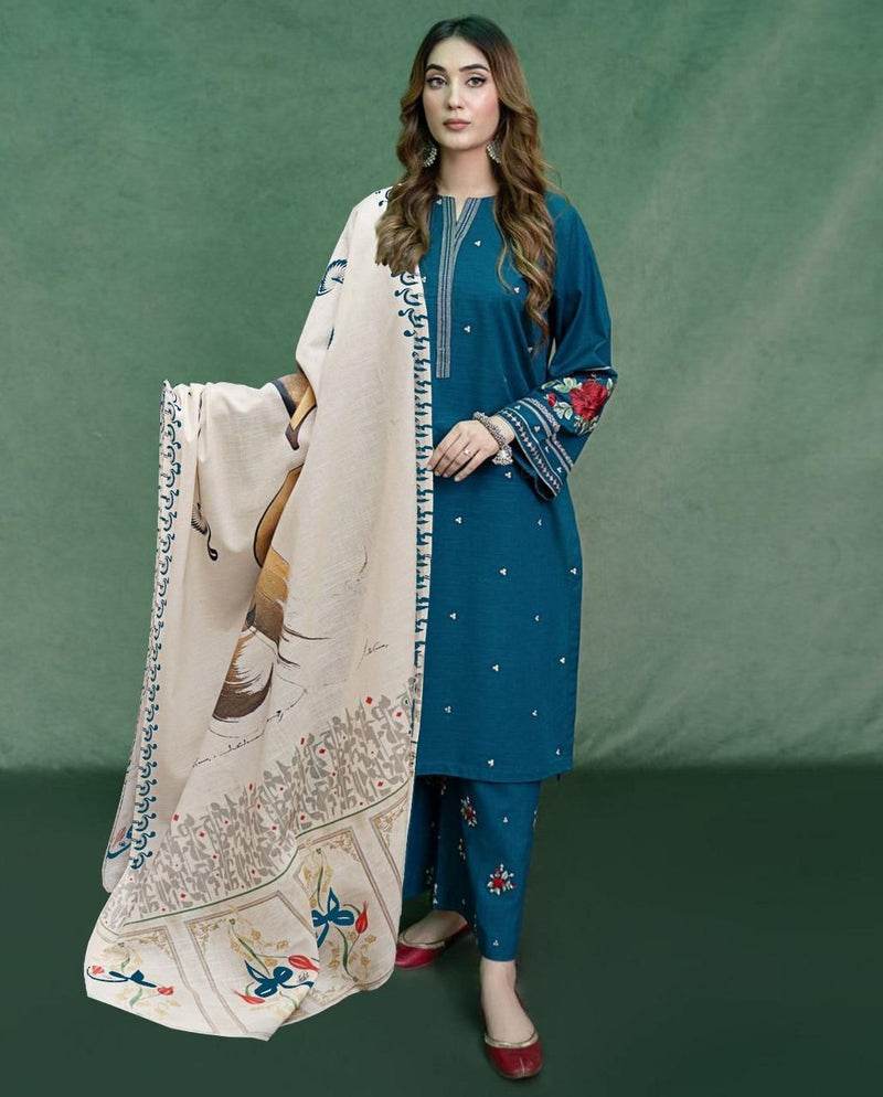 URGE LAWN PREMIUM UNSTICH EMB 3PC - City Cloth House