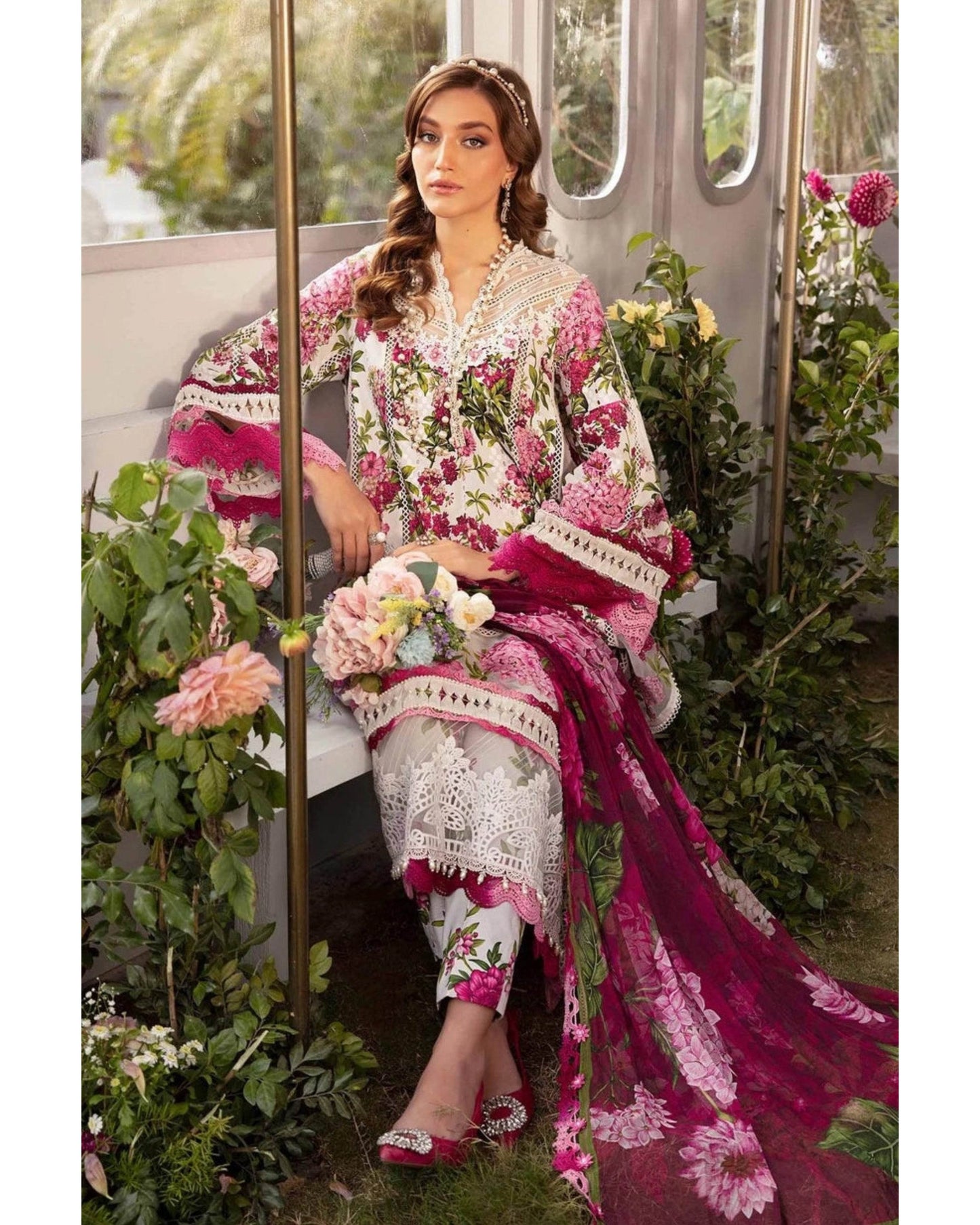 MARIA.B LAWN UNSTITCHED EMB 3PC - City Cloth House