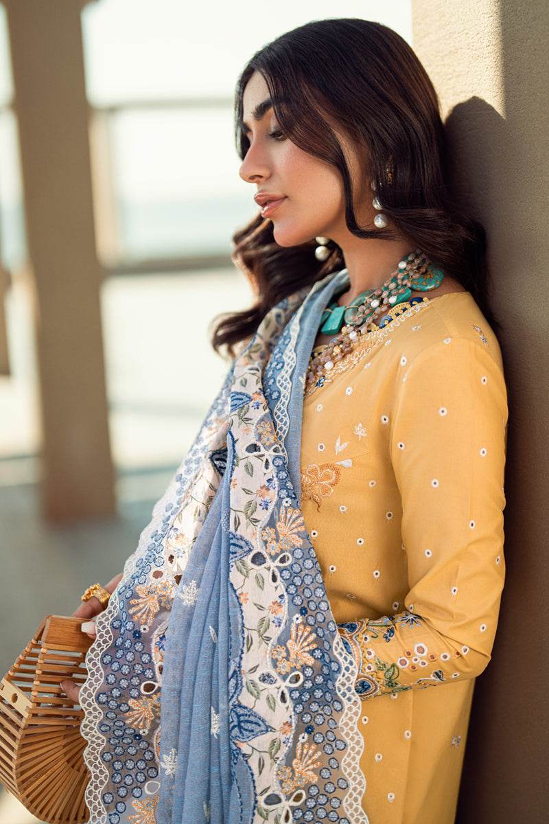 QALAMKAR LAWN UNSTITCHED EMB 3PC - City Cloth House