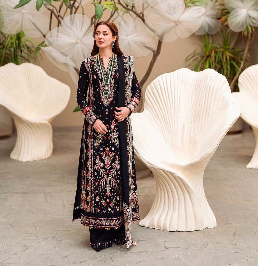 QALAMKAR LAWN PREMIUM UNSTITCHED EMB 3PC - City Cloth House