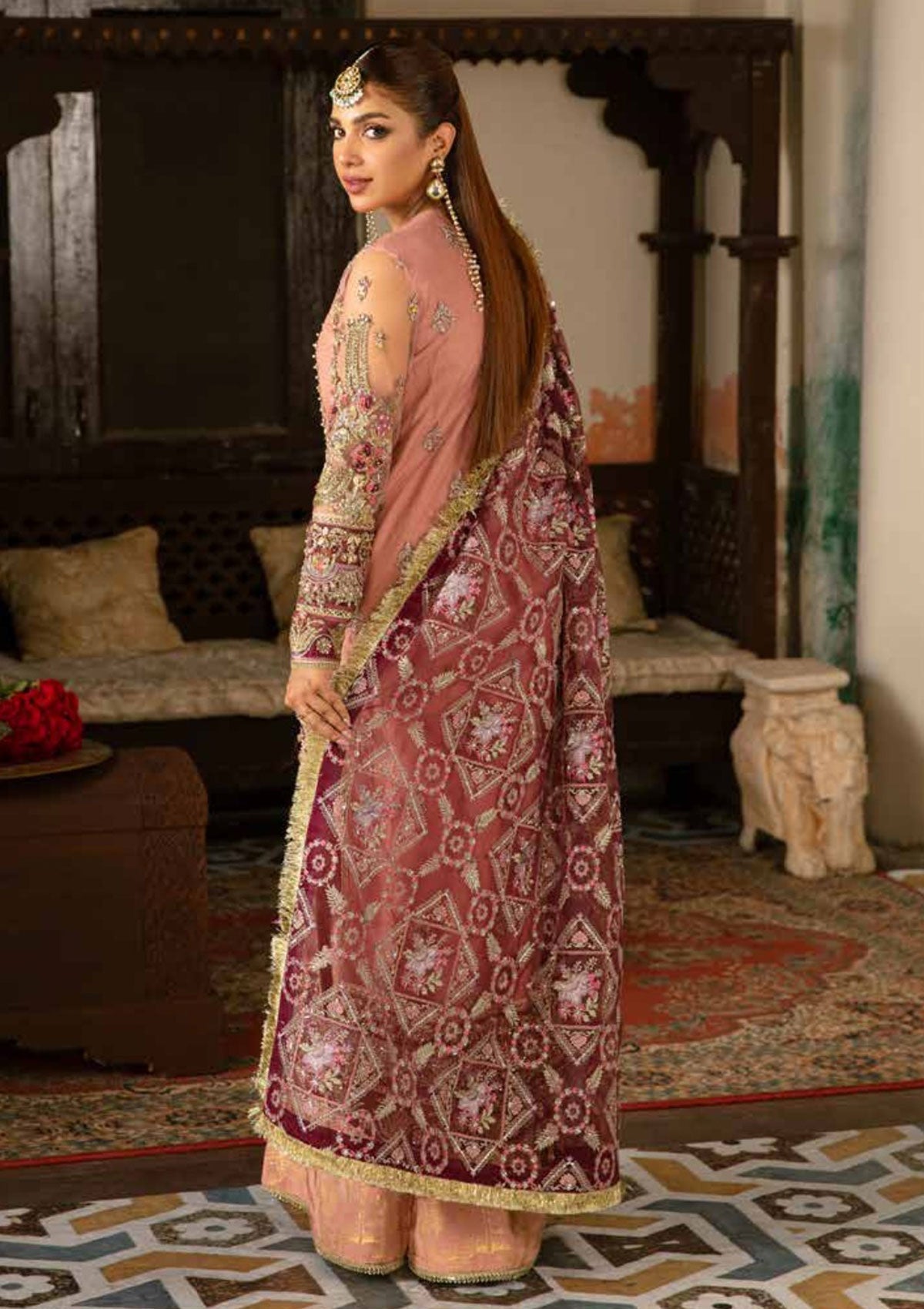 MARYAM HUSSAIN ORGANZA UNSTICH EMB SUIT