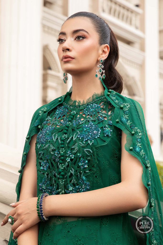 MARIA.B CHIFFON UNSTITCHED EMB D-3 SUIT