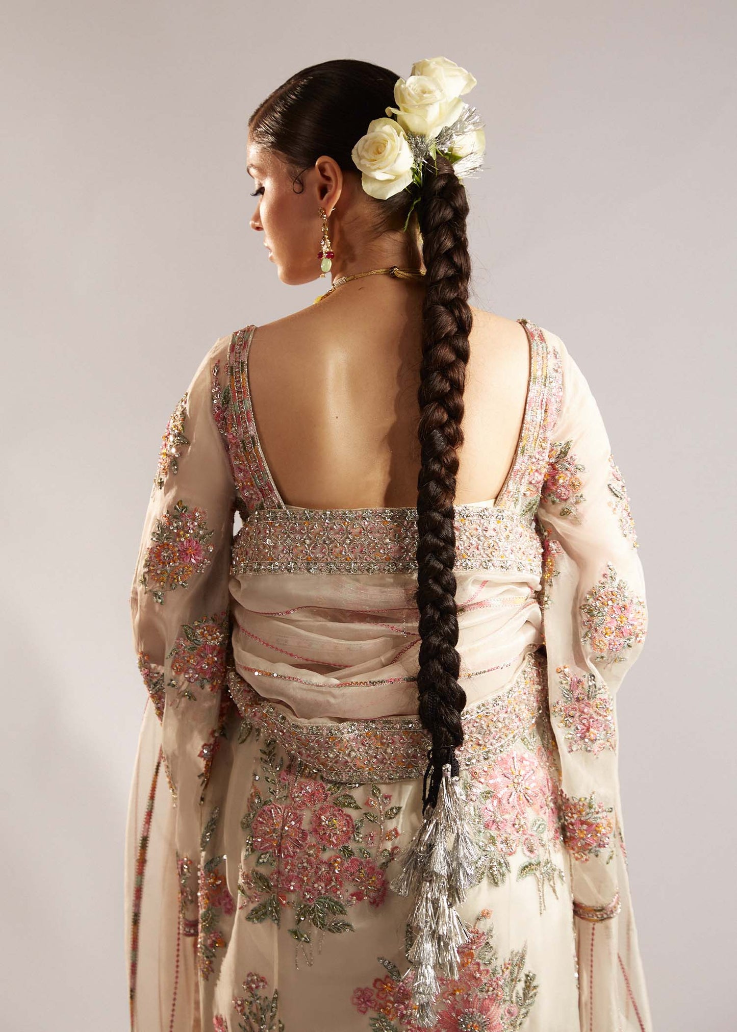 HUSSAIN REHAR ORGANZA UNSTITCHED EMB EURU SUIT