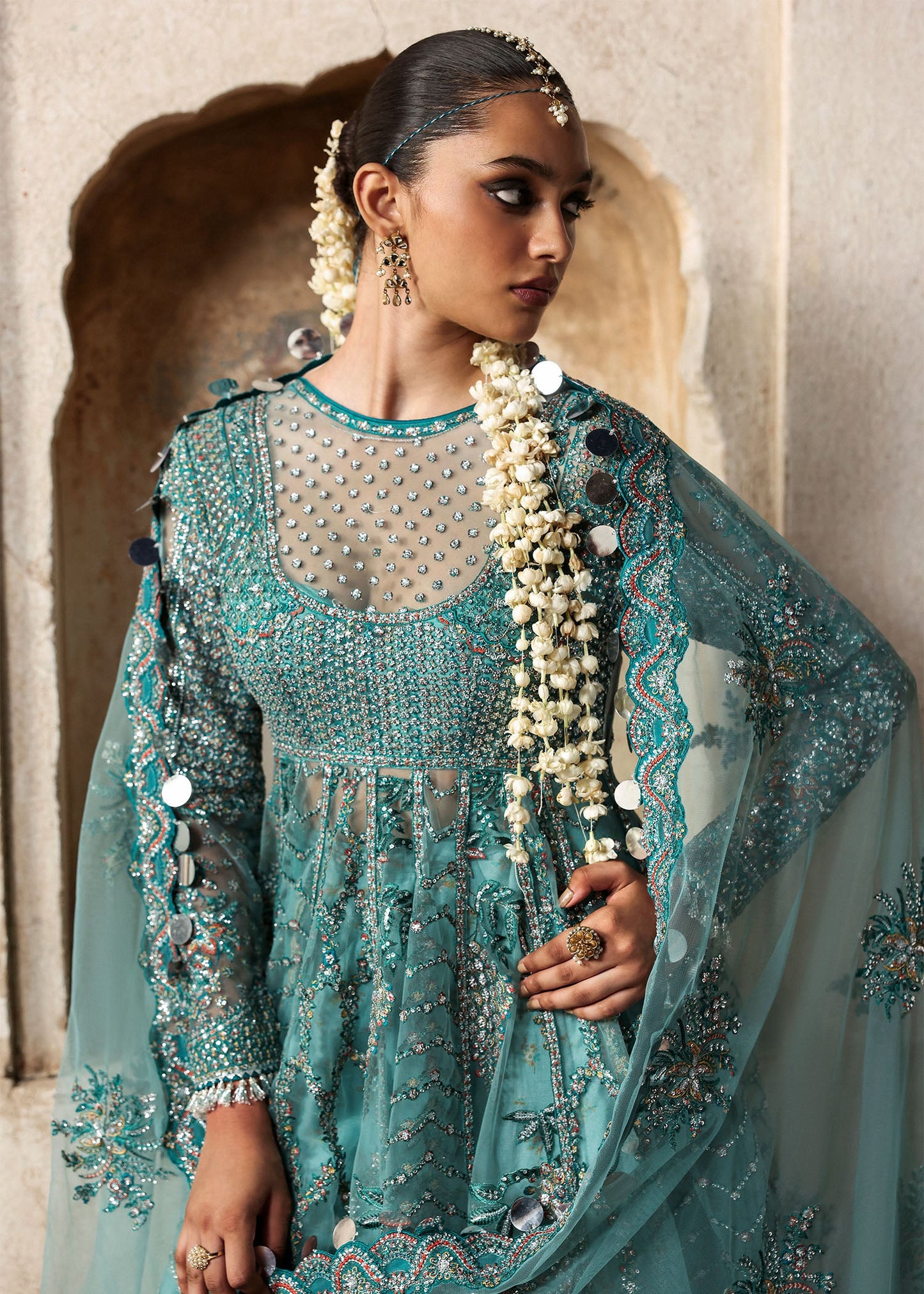 HUSSAIN REHAR ORGANZA UNSTITCHED EMB NAGMA MAXI