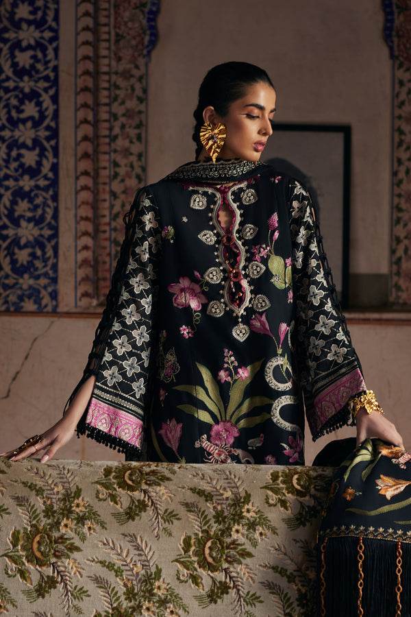 ELAF LAWN UNSTICH EMB 3PC AZUREH (EL25-04 A) - City Cloth House