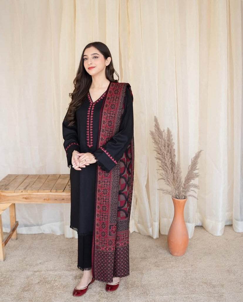 AISLING DHANAK UNSTITCHED EMB 3PC - City Cloth House
