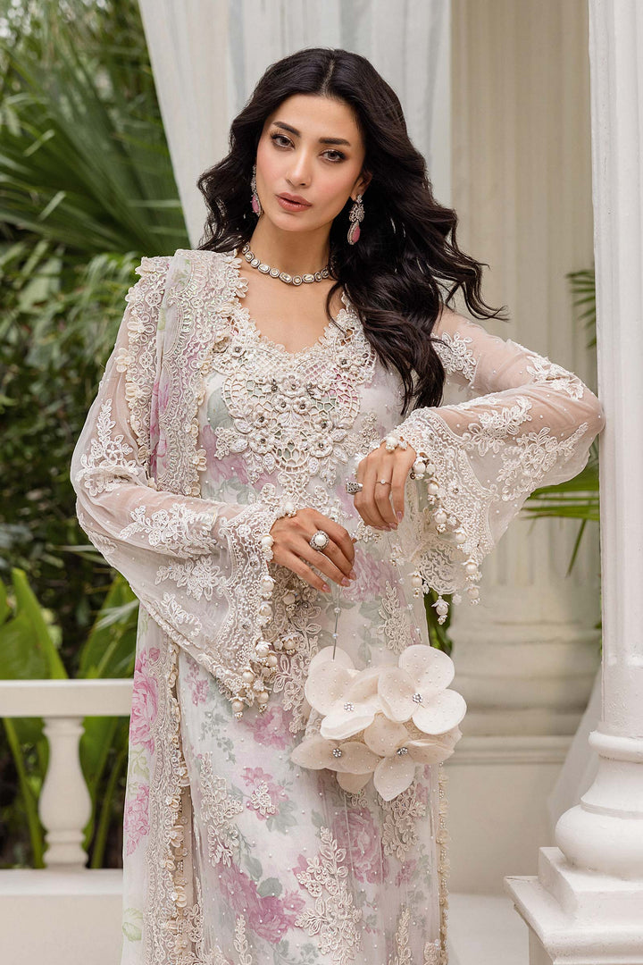 MARIA.B CHIFFON UNSTITCHED EMB D-1 SUIT