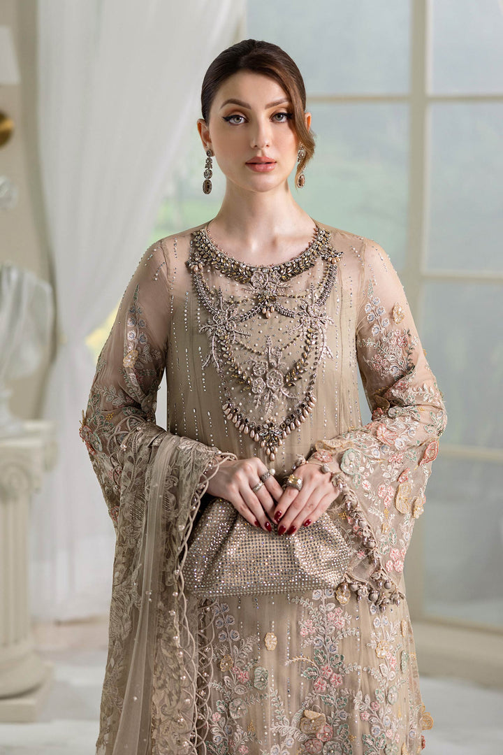 MARIA.B ORGANZA UNSTITCHED EMB D-7 MAXI