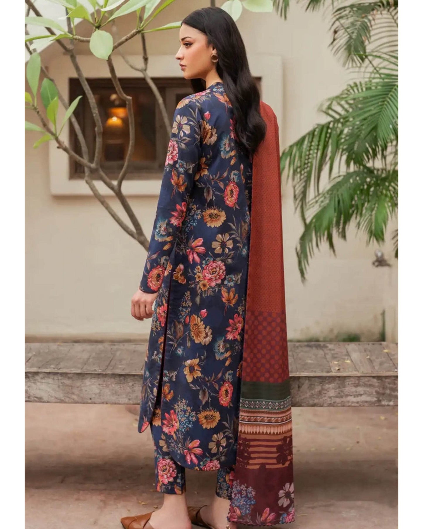BAROQUE LAWN PRINTED UNSTICH 3PC - City Cloth House