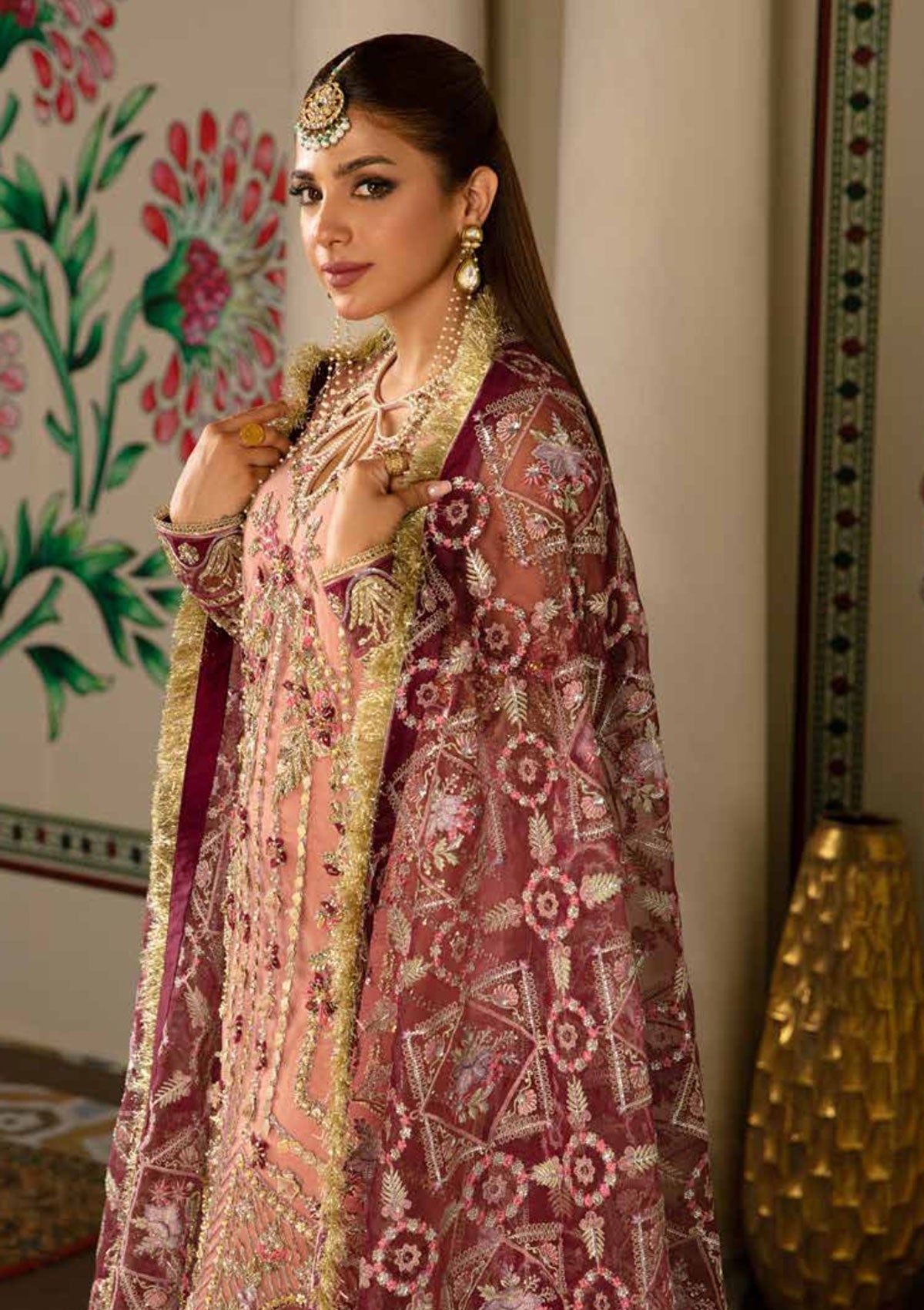 MARYAM HUSSAIN ORGANZA UNSTICH EMB SUIT