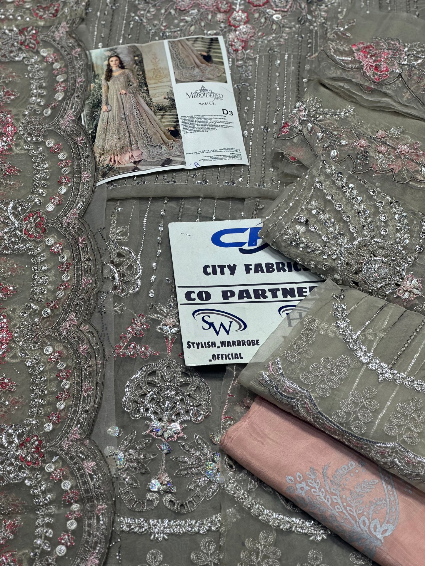 MARIA.B ORGANZA UNSTITCHED EMB MAXI - City Cloth House