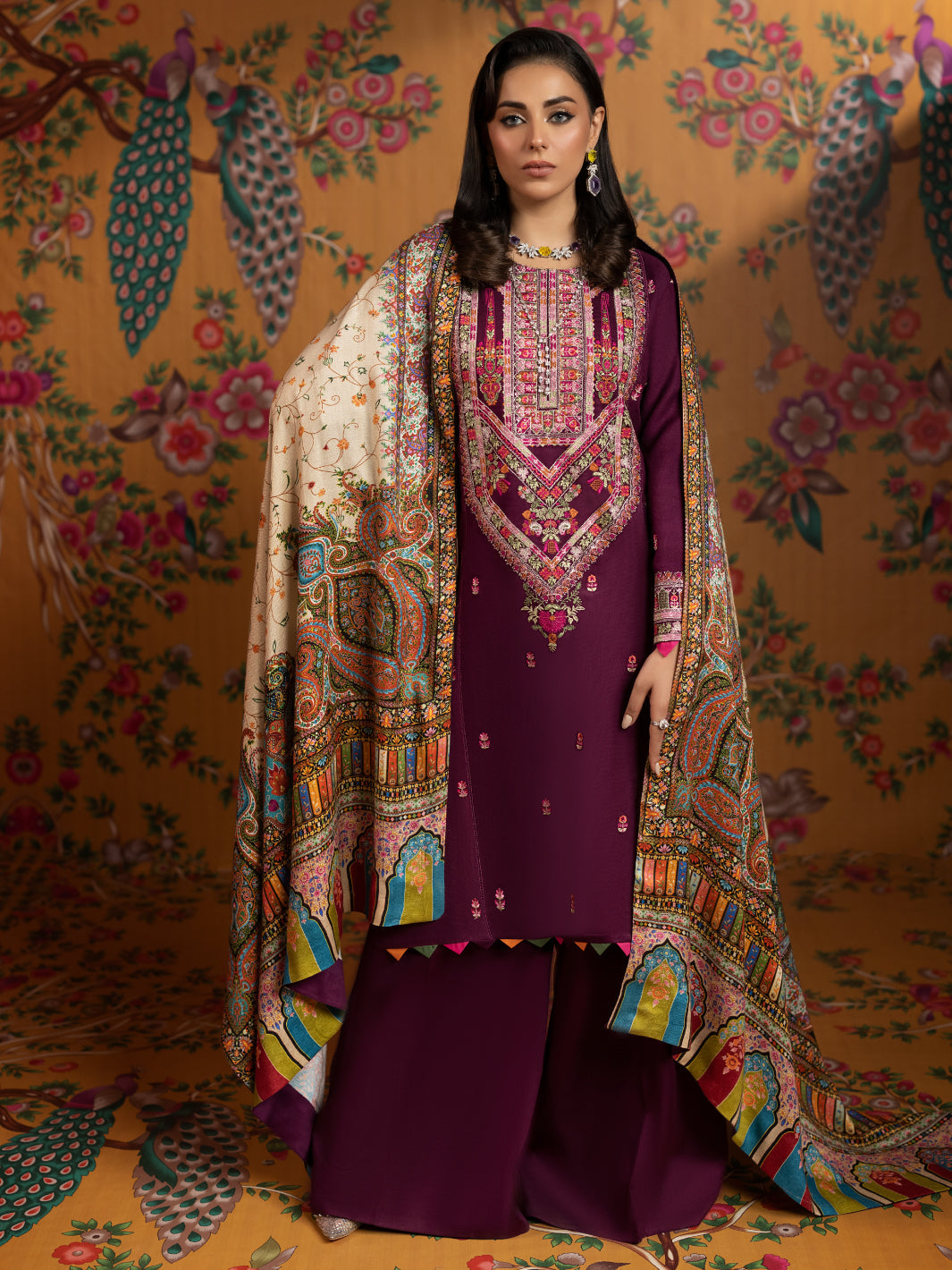 FAIZA FAISAL DHANAK UNSTITCHED EMB 3PC