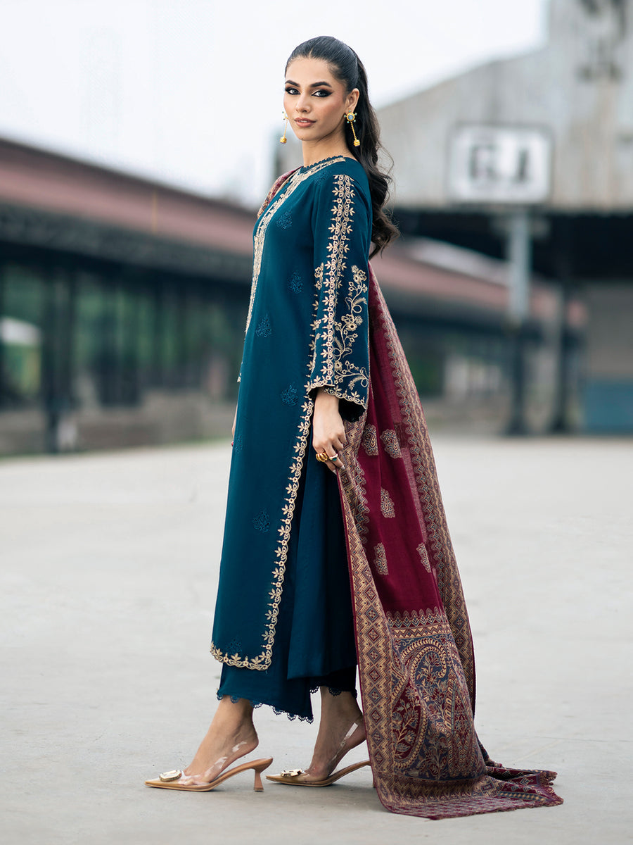 JAZMIN DHANAK LUXURY UNSTITCHED EMB 3PC