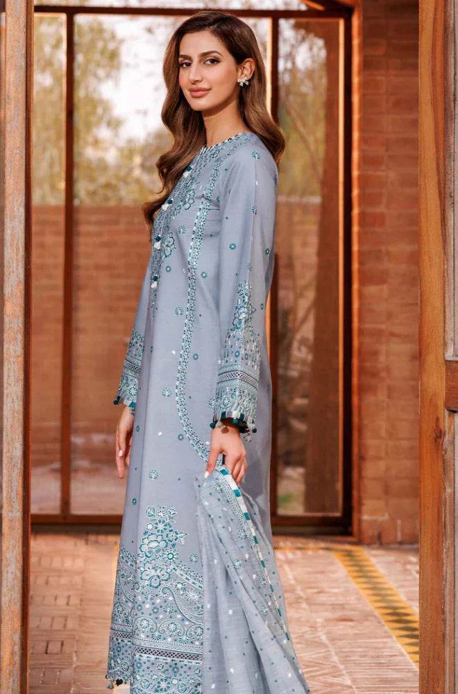 FARASHA LAWN LUXURY UNSTICH EMB 3PC - City Cloth House
