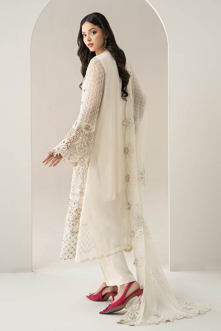 MARIA.B CHIFFON UNSTITCHED EMB SUIT (BDS-30-D7) - City Cloth House