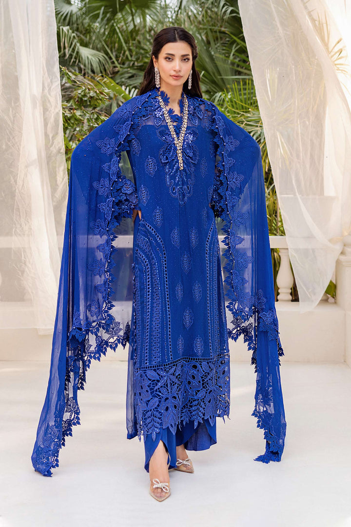 MARIA.B CHIFFON UNSTITCHED EMB D-3 SUIT