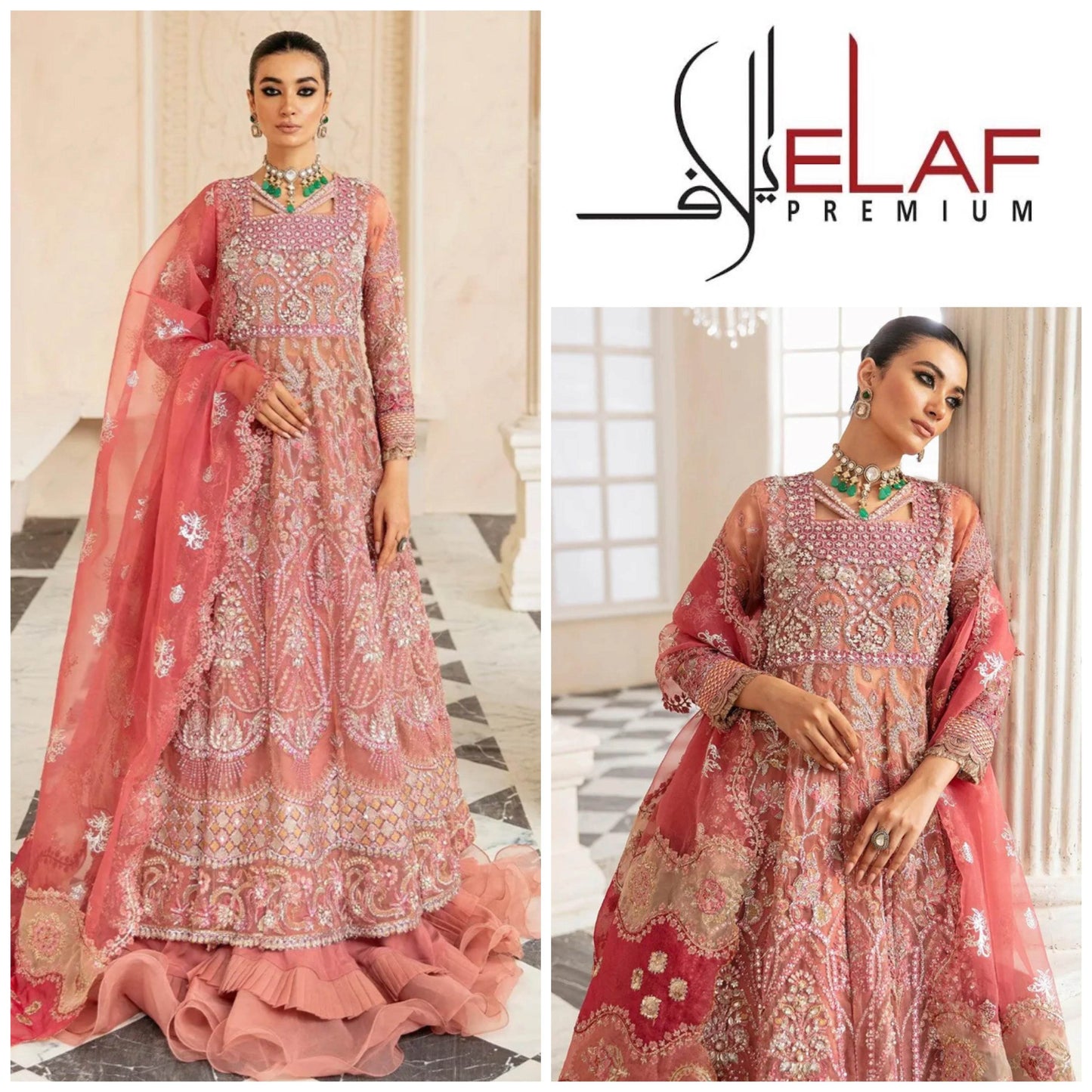 ELAF ORGANZA UNSTITCHED EMB MAXI - City Cloth House