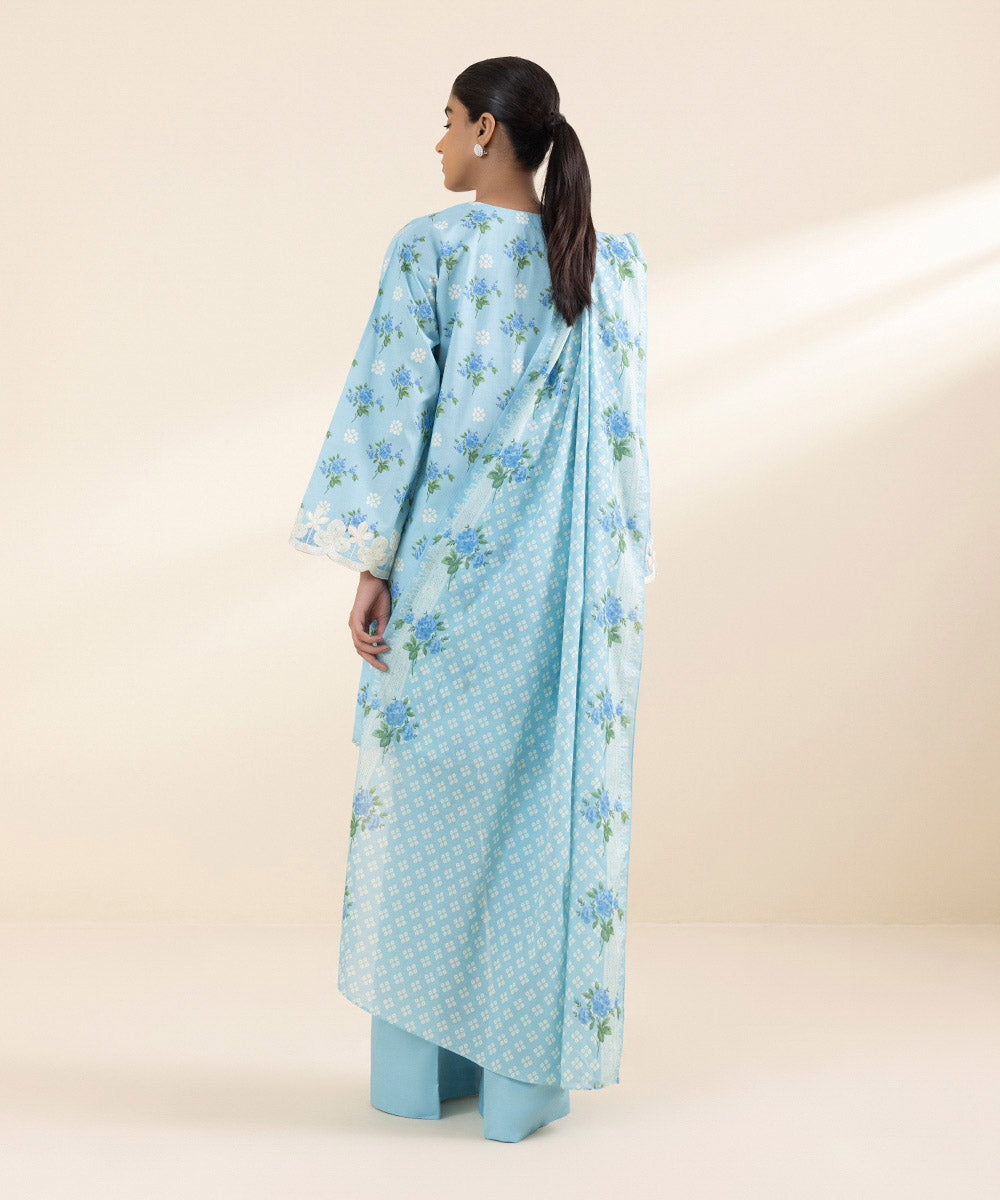 SAPPHIRE KARANDI PRINTED UNSTICHED 3PC