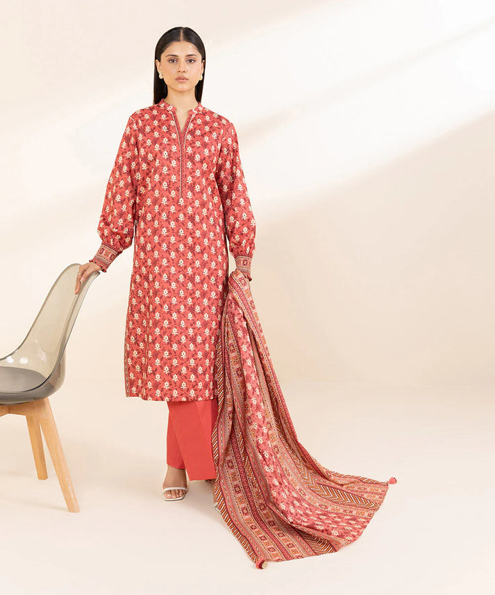 SAPPHIRE DHANAK PRINTED UNSTICHED 3PC