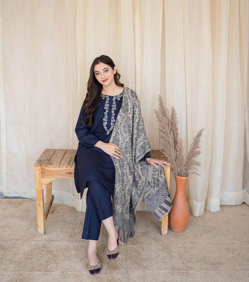 ASLING DHANAK UNSTITCHED EMB 3PC - City Cloth House