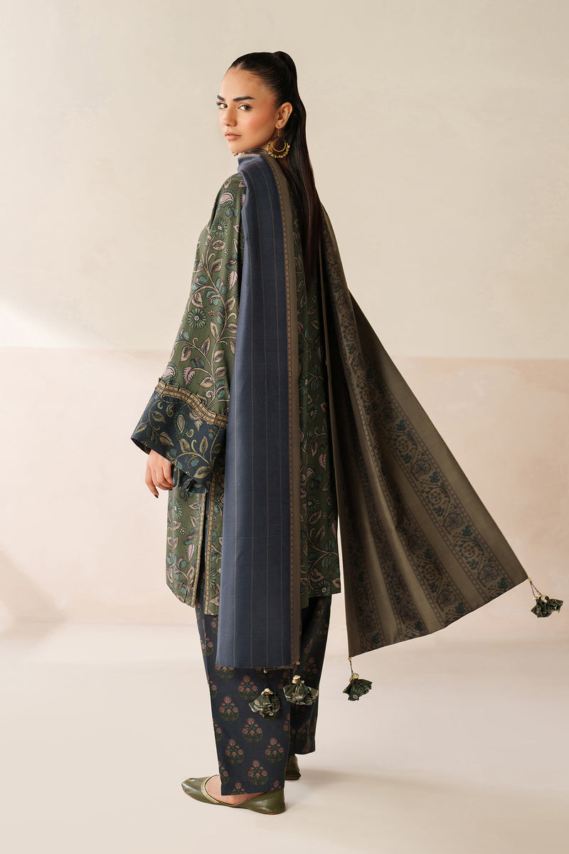 BAROQUE LINEN PRINTED UNSTICHED 3PC