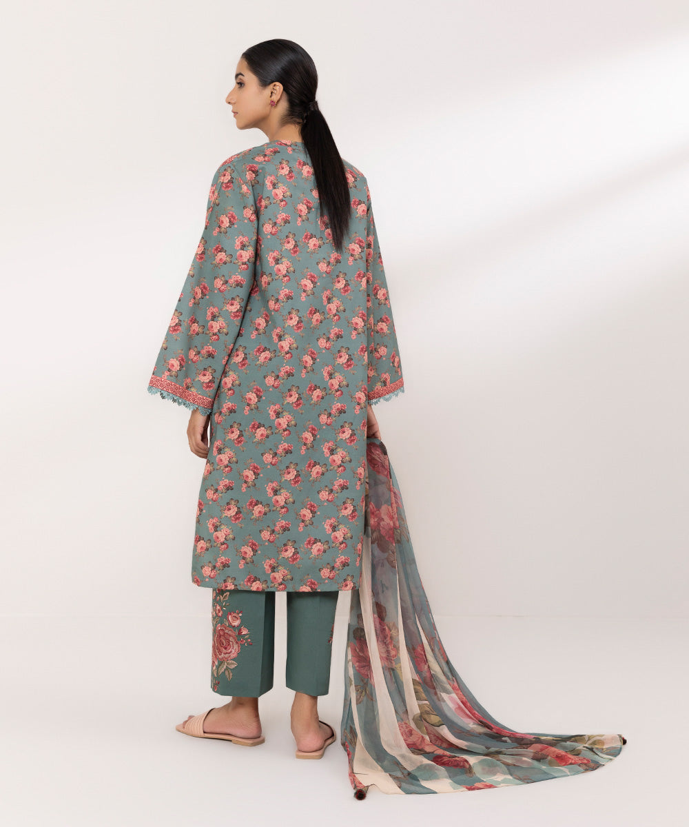 SAPPHIRE KARANDI PRINTED UNSTICHED 3PC