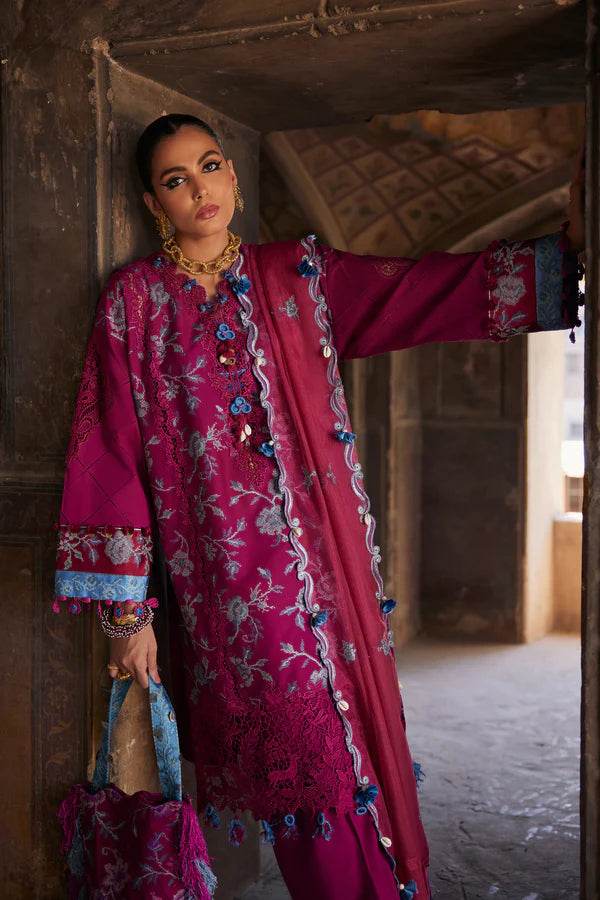 ELAF LAWN UNSTICH EMB 3PC OPHELIA (EL25-10 B) - City Cloth House