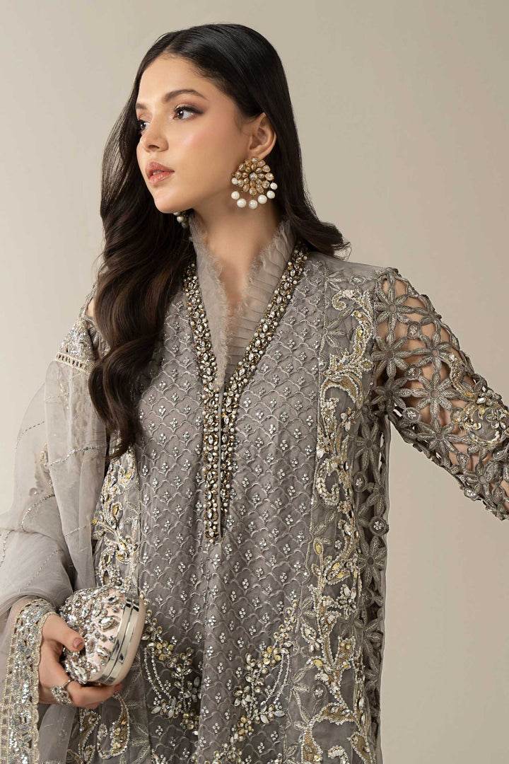 MARIA.B ORGANZA UNSTITCHED EMB SUIT (BDS-30-D6) - City Cloth House