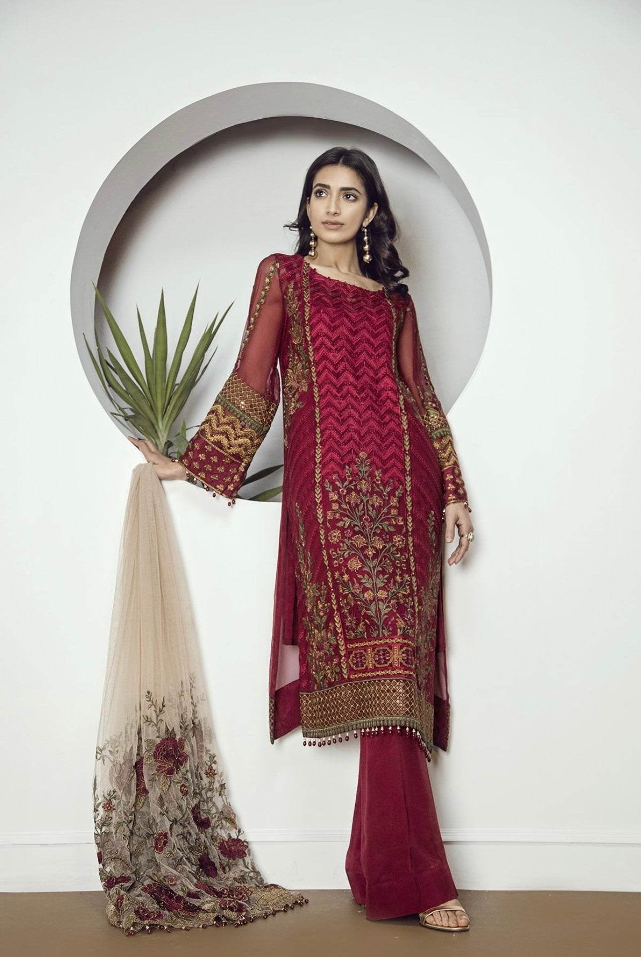 BAROQUE LINEN UNSTITCHED EMB 3PC